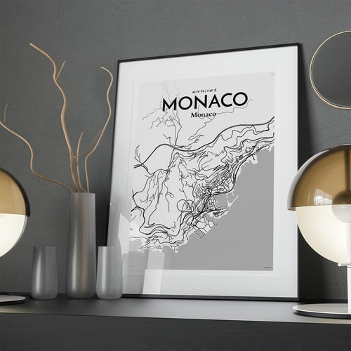 Monaco City Map Poster