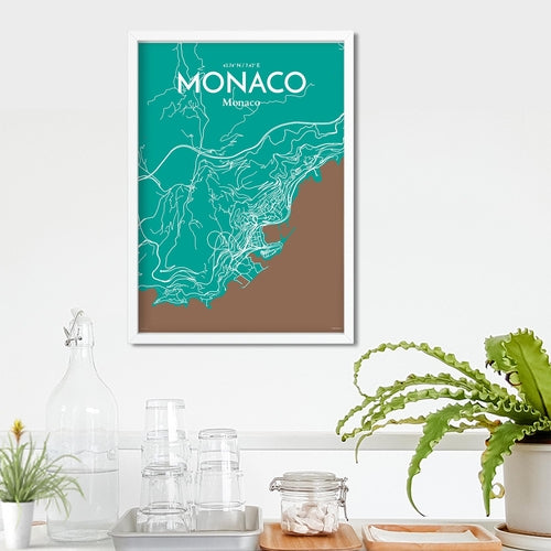 Load image into Gallery viewer, Monaco City Map Poster
