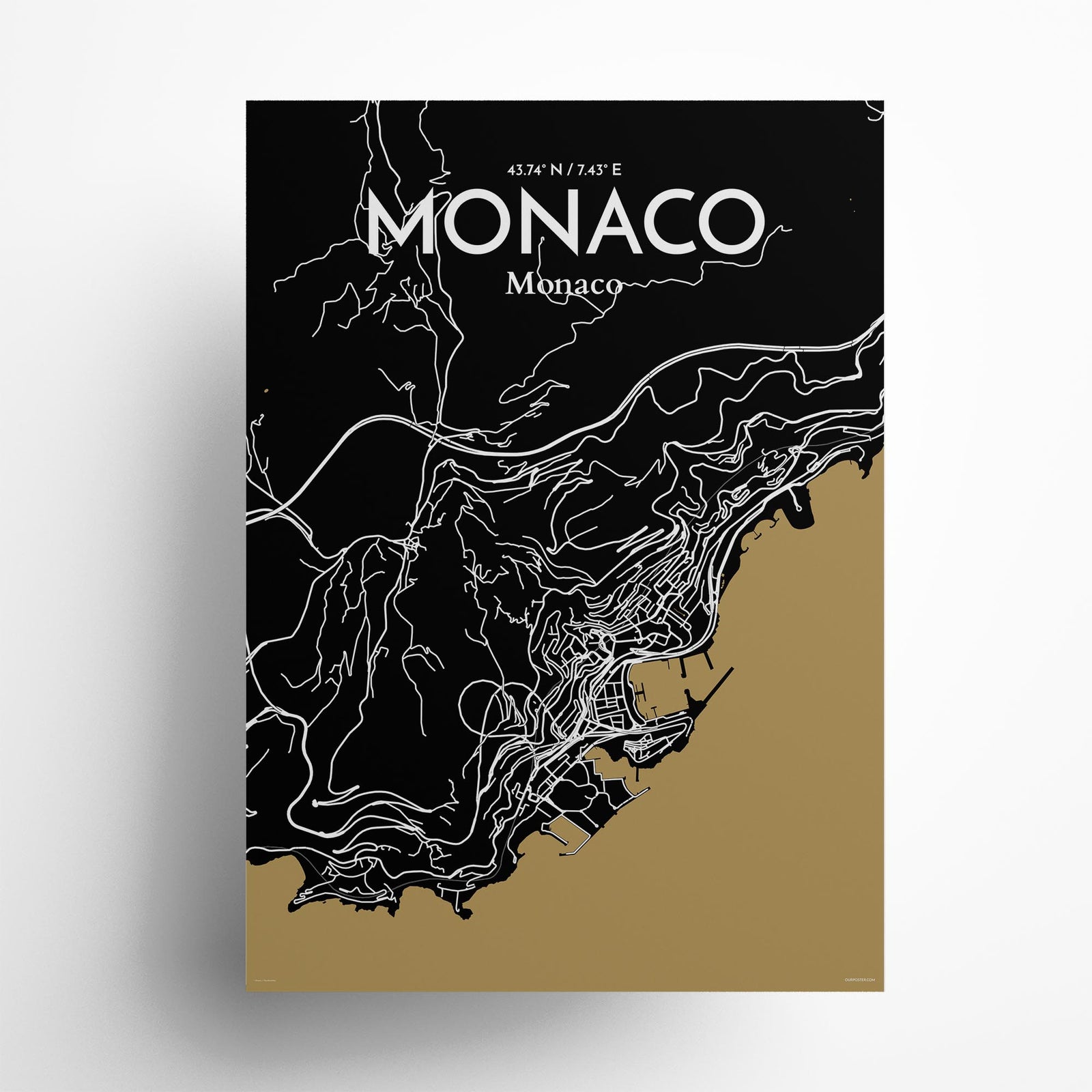 Monaco City Map Poster