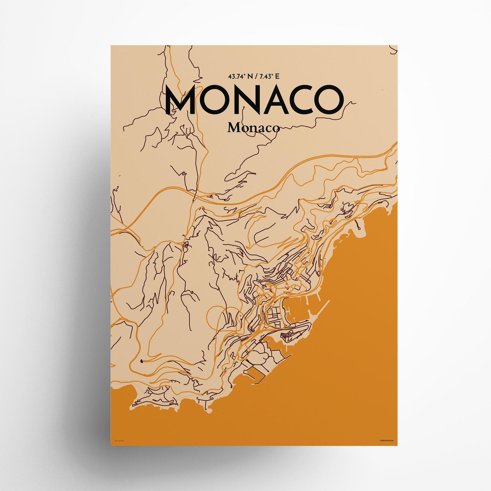 Monaco City Map Poster