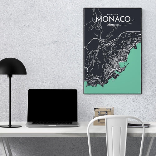 Monaco City Map Poster