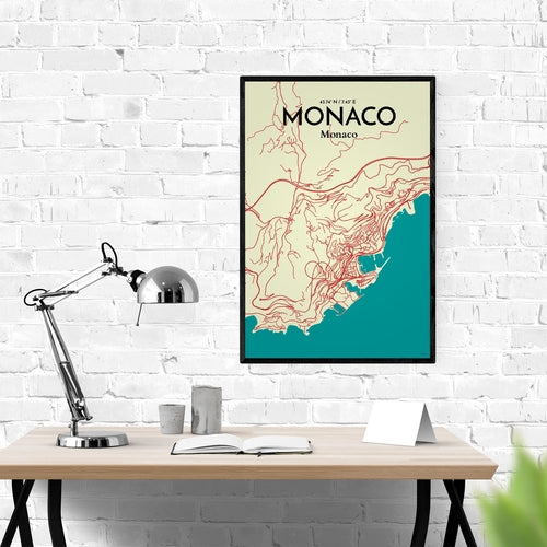 Monaco City Map Poster