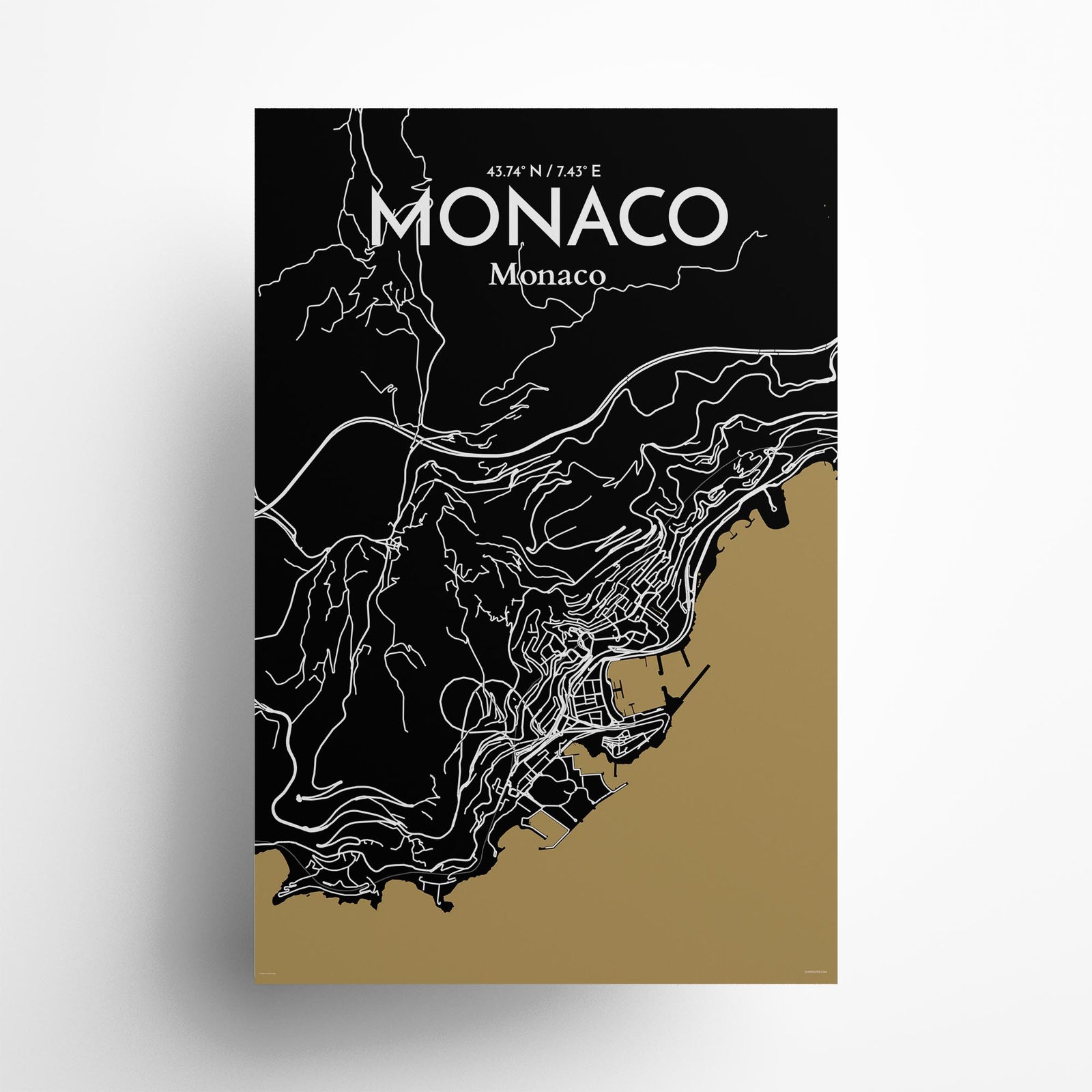 Monaco City Map Poster