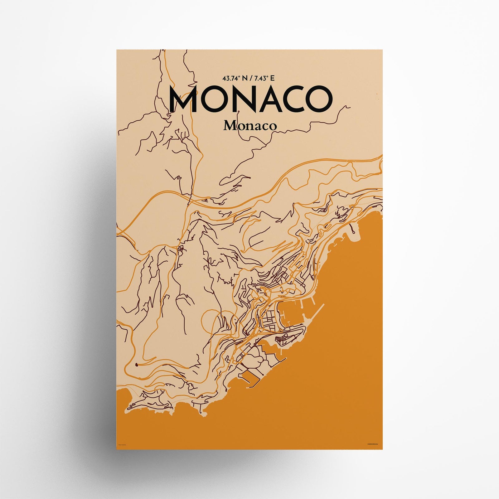 Monaco City Map Poster