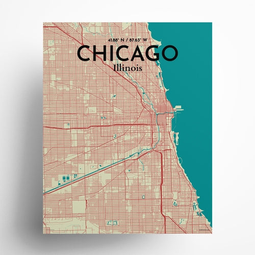 Load image into Gallery viewer, Chicago City Map Poster
