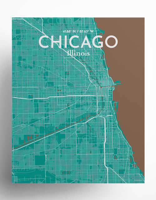 Load image into Gallery viewer, Chicago City Map Poster
