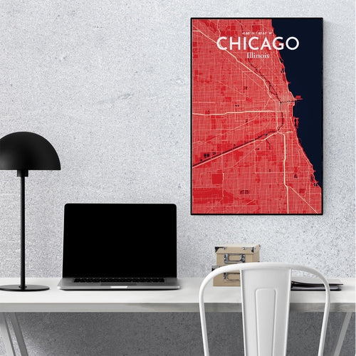 Load image into Gallery viewer, Chicago City Map Poster
