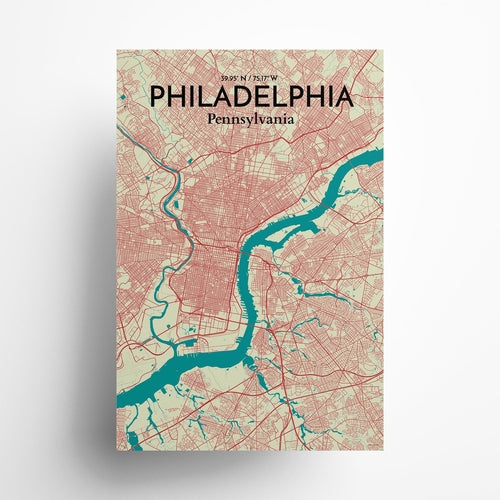 Load image into Gallery viewer, Philadelphia City Map Poster
