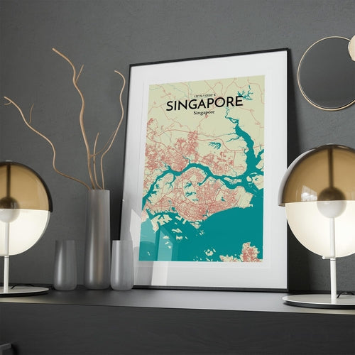 Singapore City Map Poster