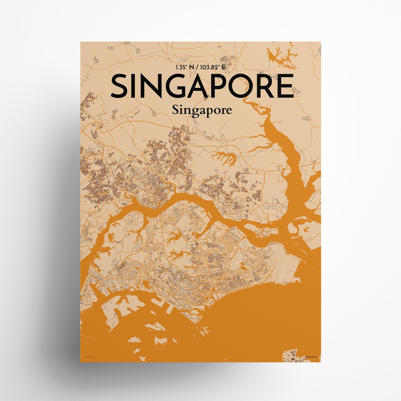 Singapore City Map Poster