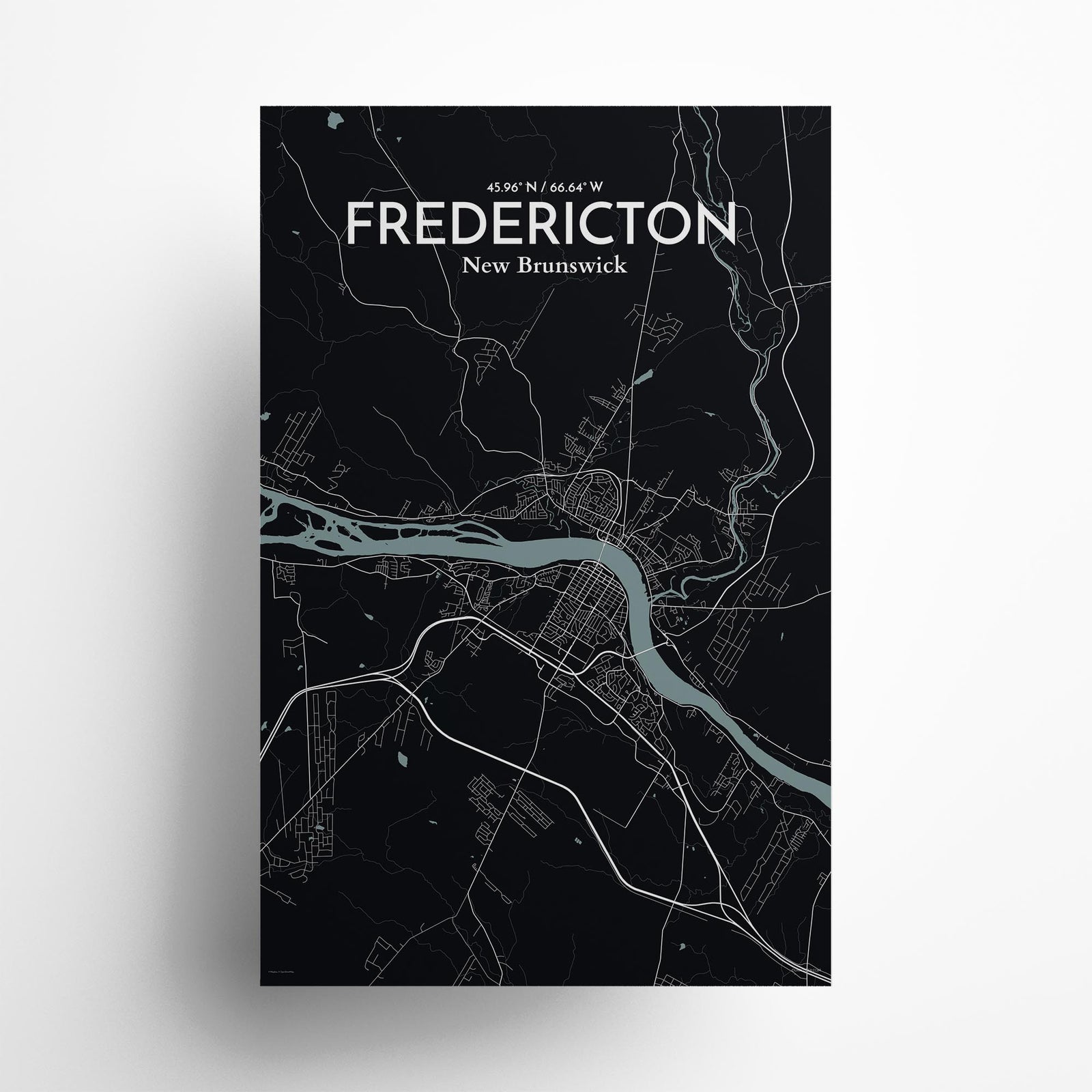 Fredericton City Map Poster