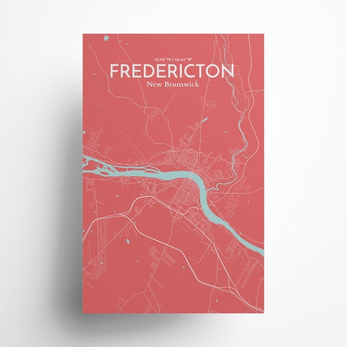 Fredericton City Map Poster