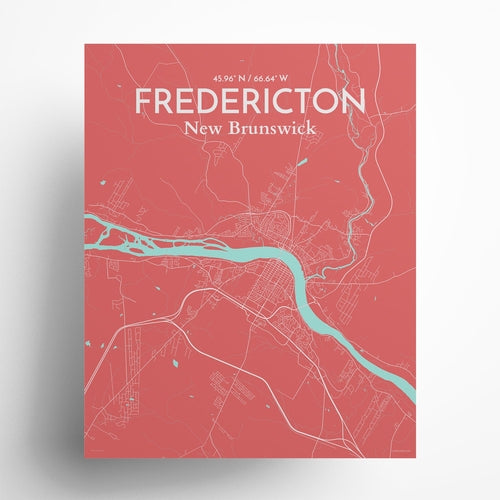 Fredericton City Map Poster