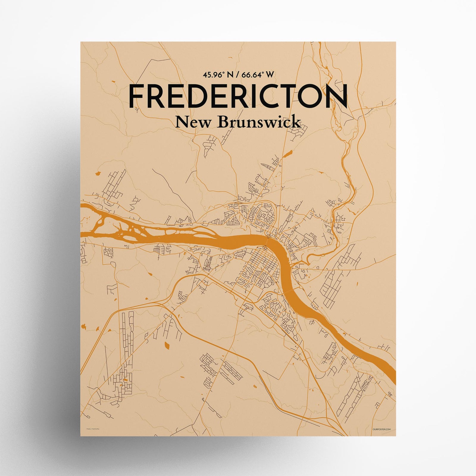 Fredericton City Map Poster