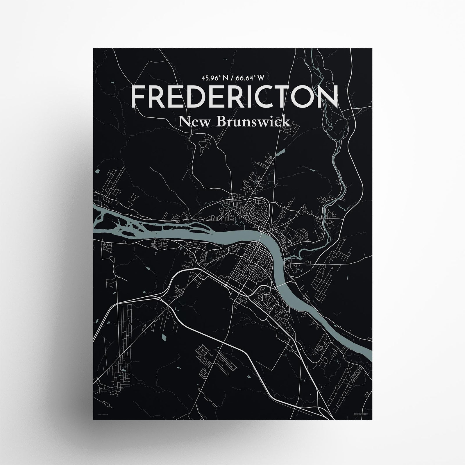 Fredericton City Map Poster