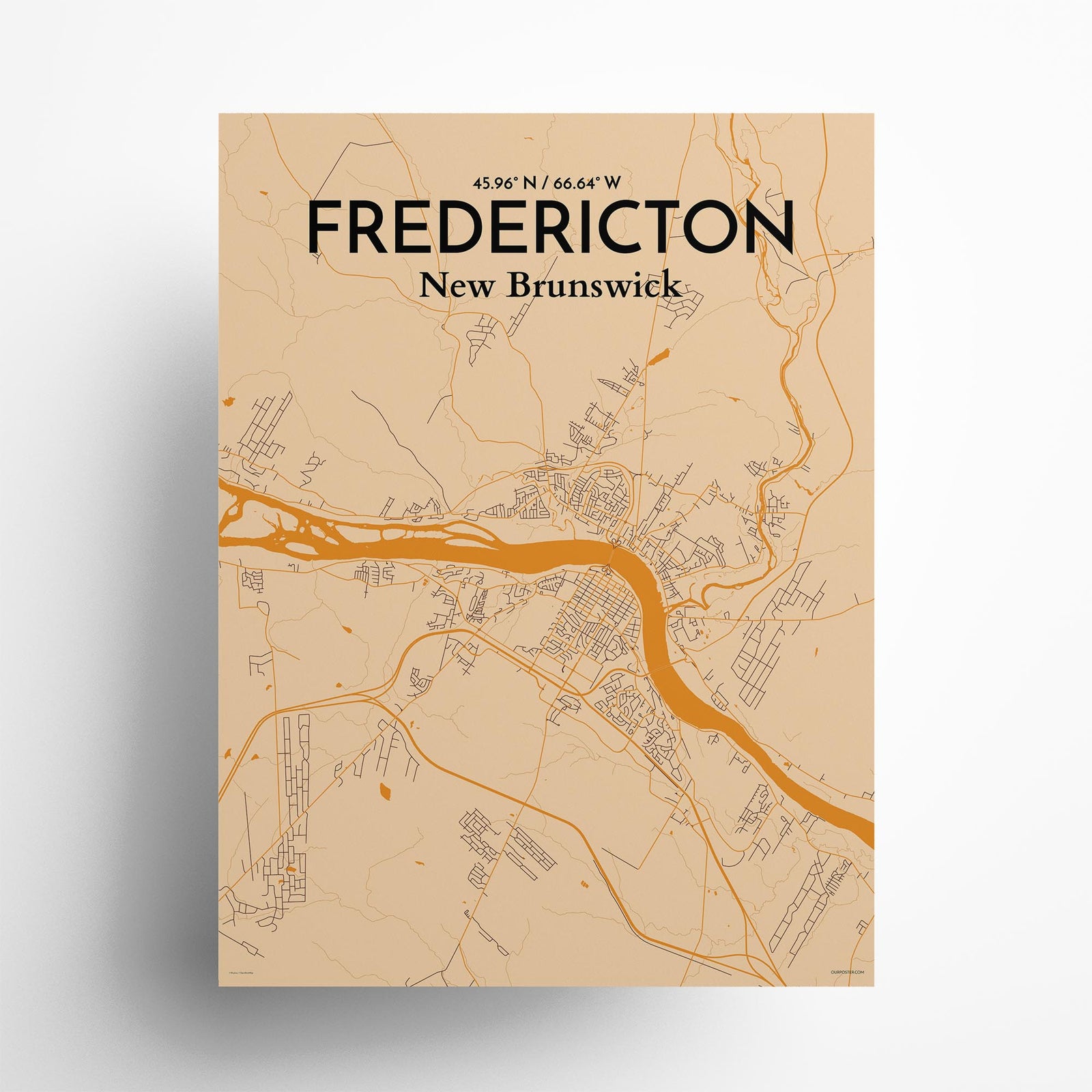 Fredericton City Map Poster