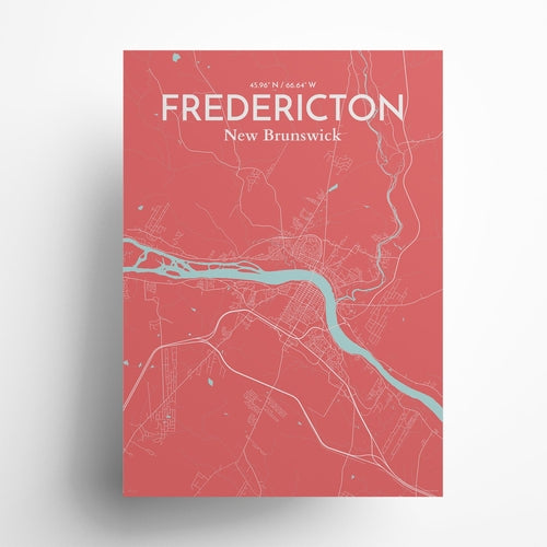 Fredericton City Map Poster