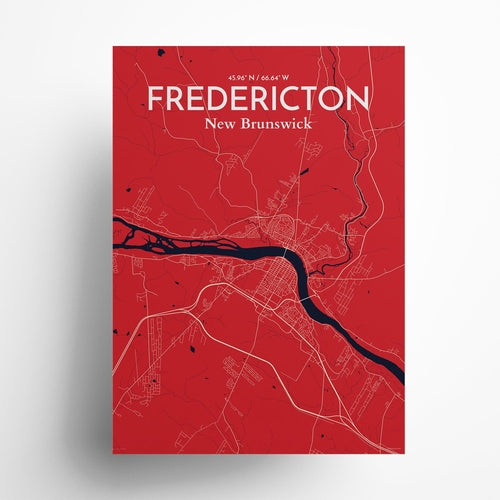 Fredericton City Map Poster