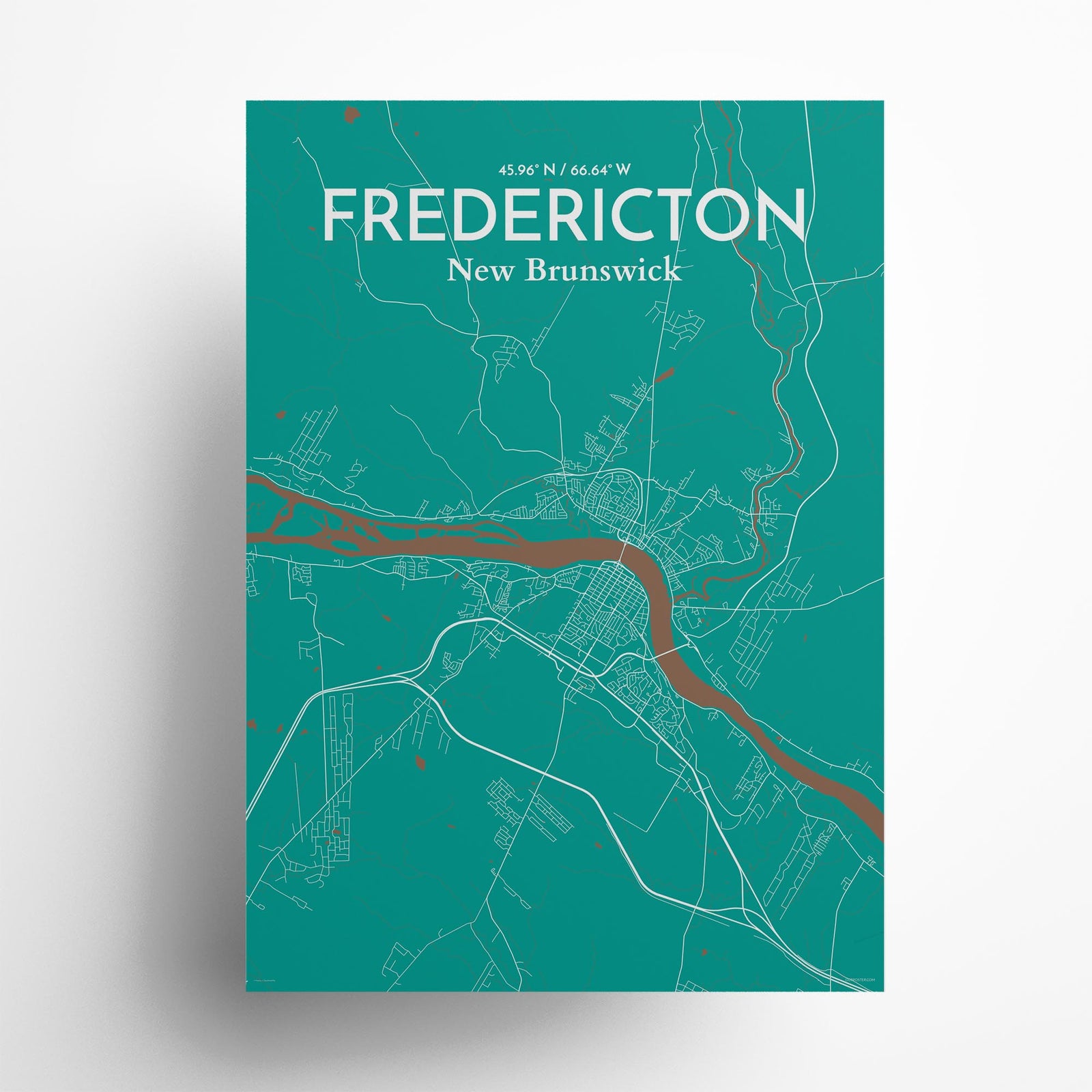 Fredericton City Map Poster