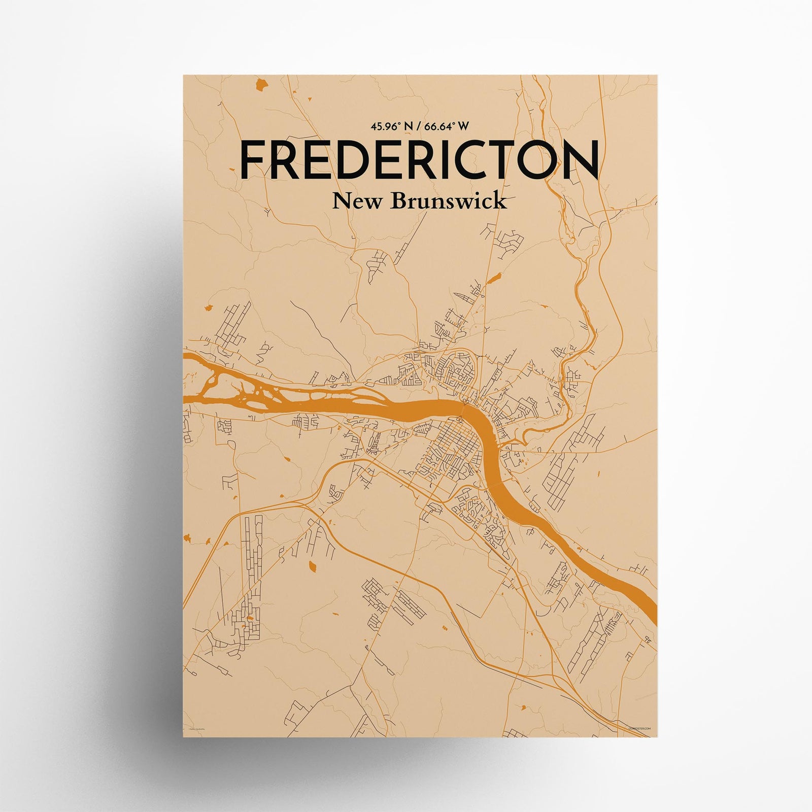 Fredericton City Map Poster