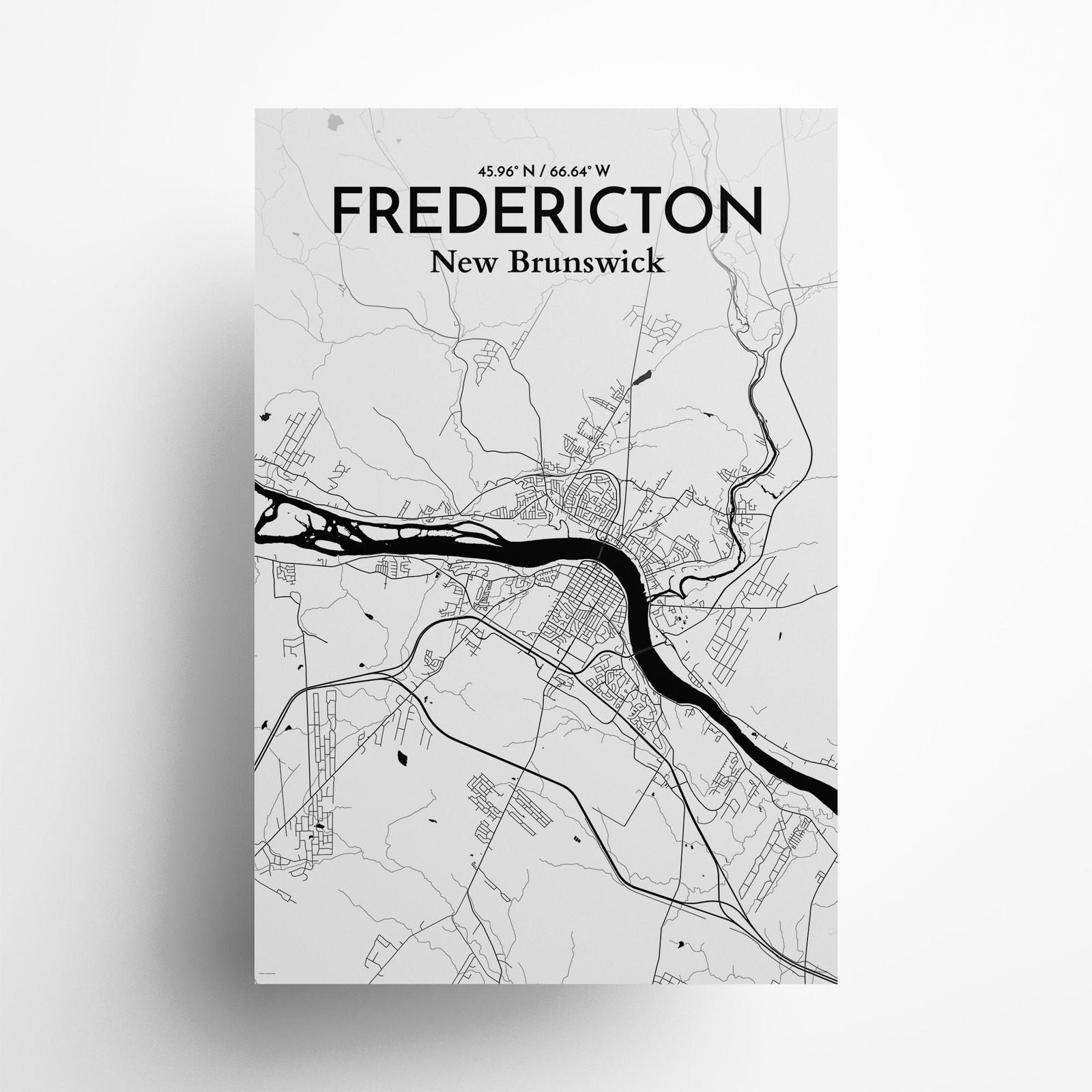 Fredericton City Map Poster