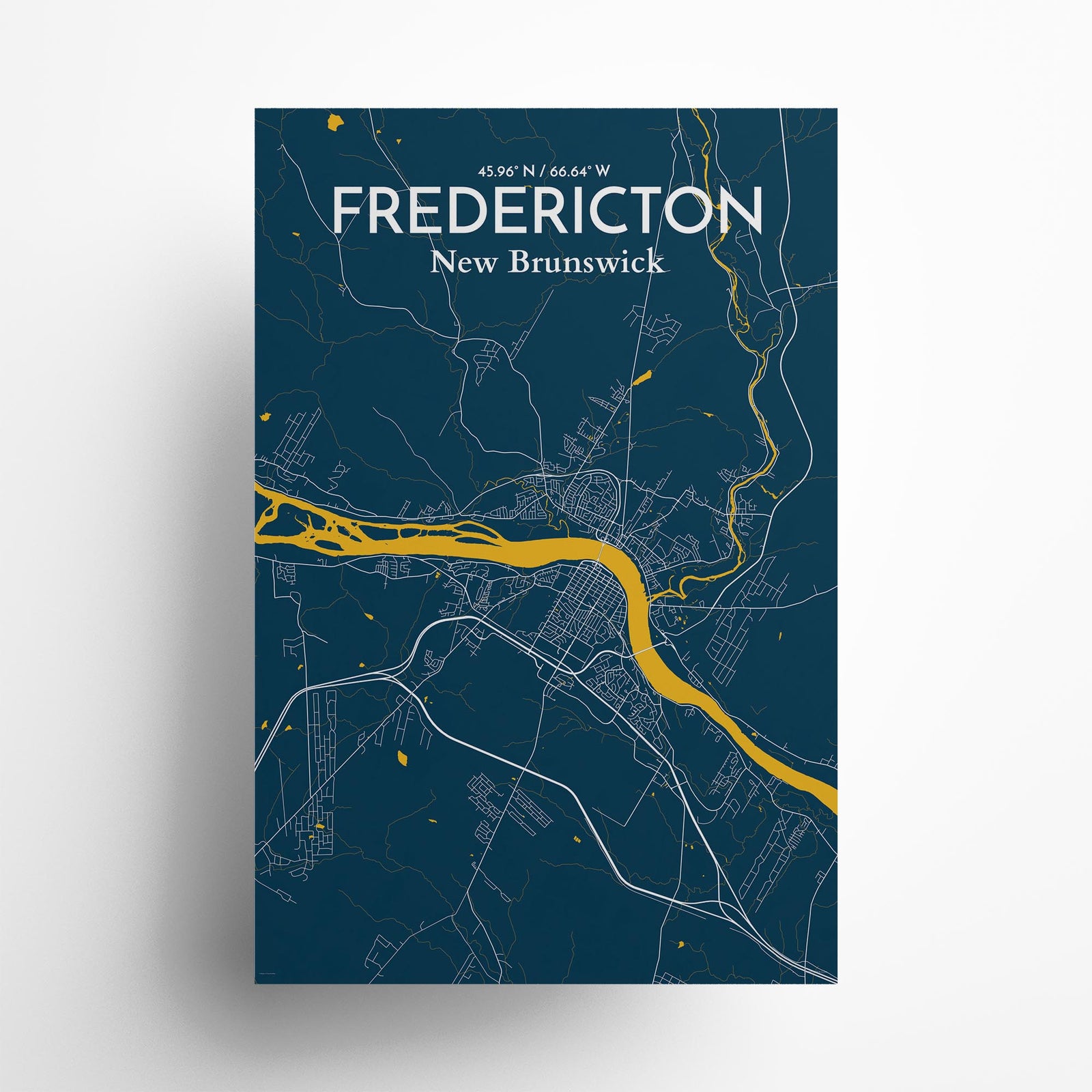 Fredericton City Map Poster