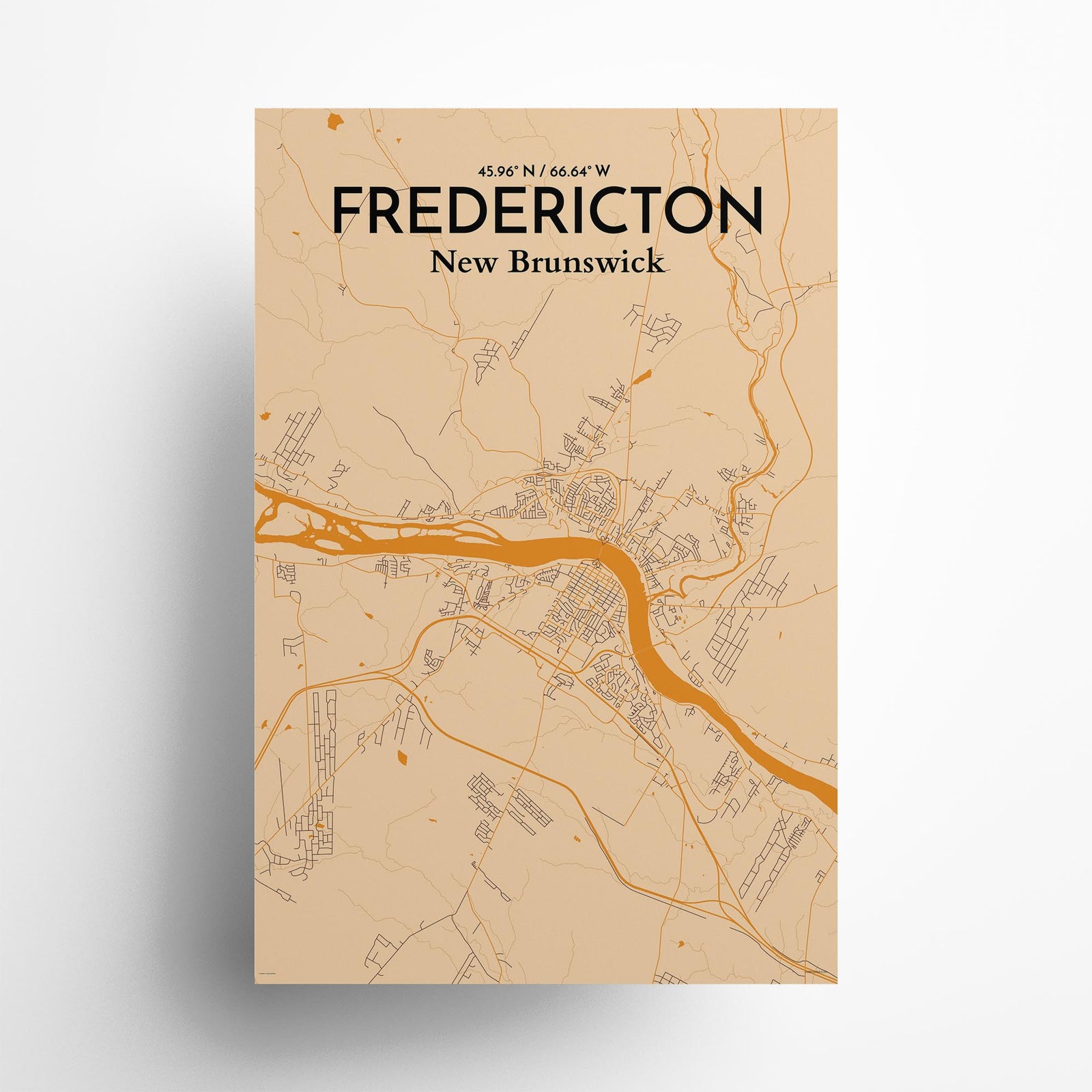 Fredericton City Map Poster