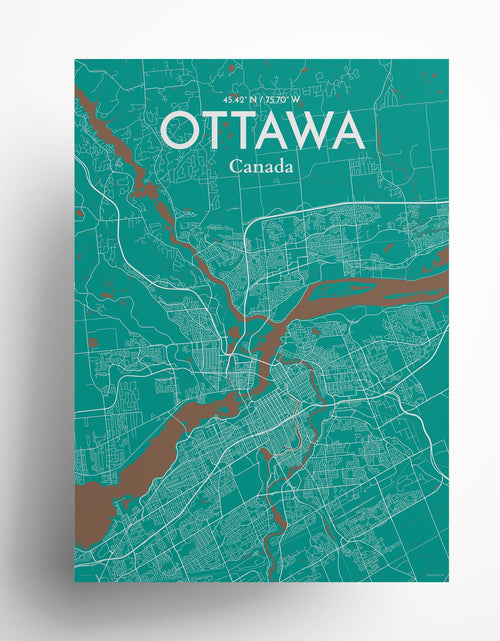 Load image into Gallery viewer, Ottawa City Map Poster
