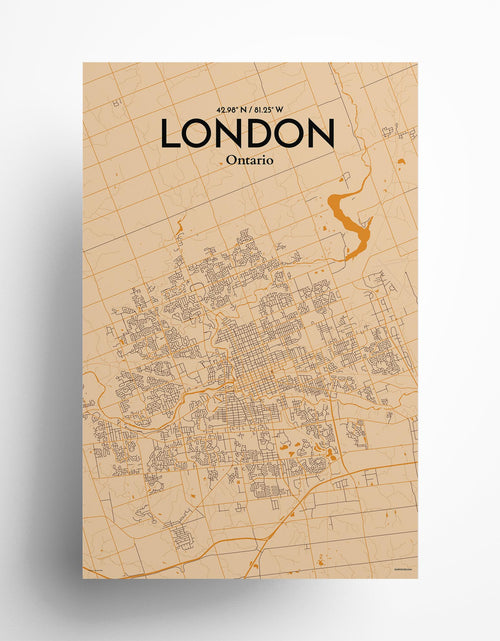 Load image into Gallery viewer, London Ontario City Map Poster
