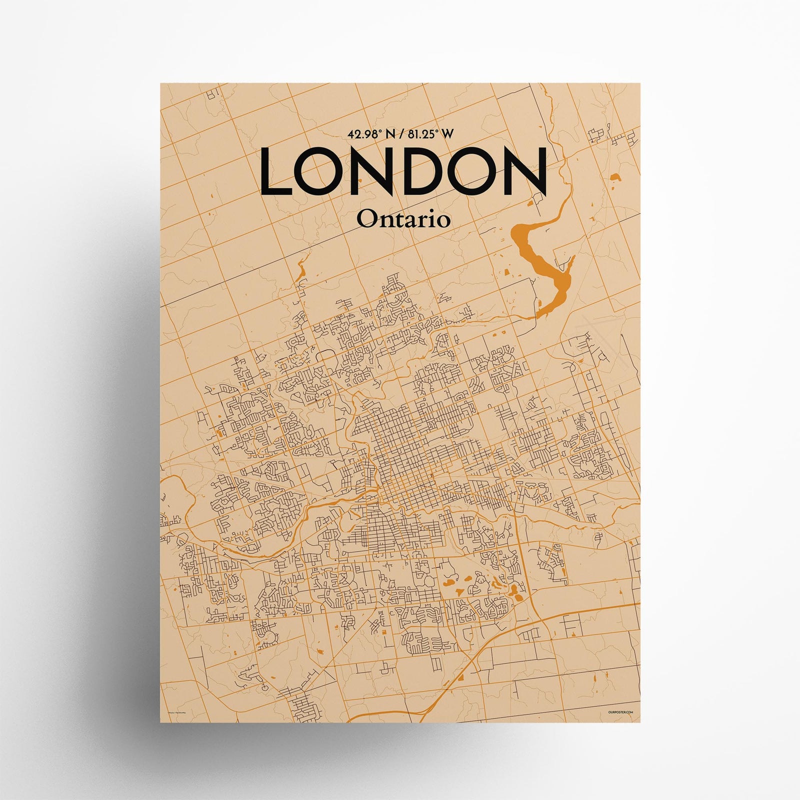 London Ontario City Map Poster