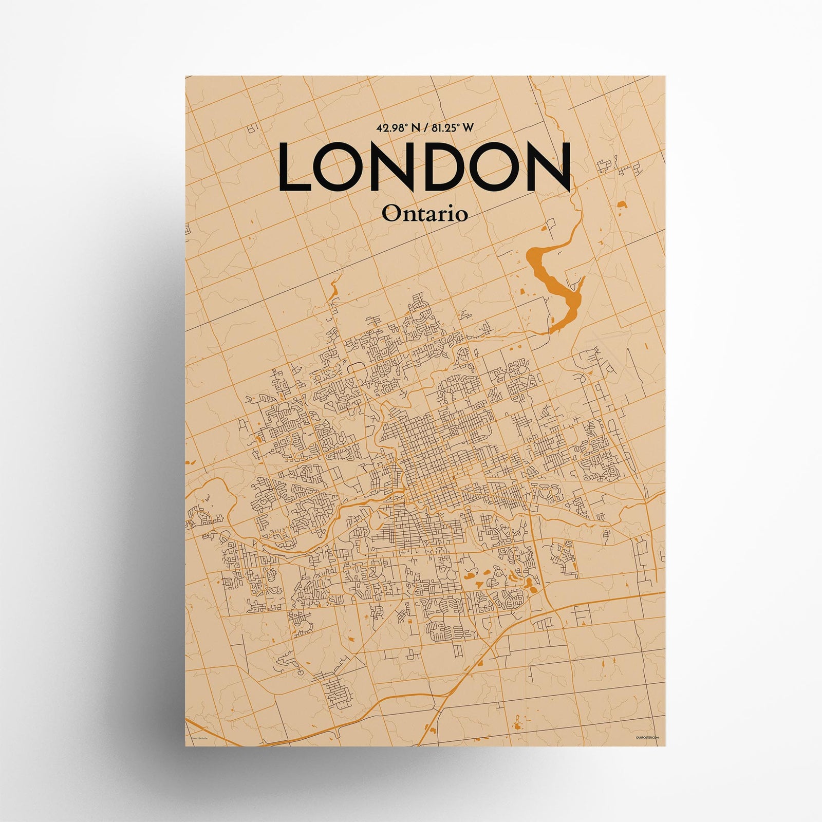 London Ontario City Map Poster