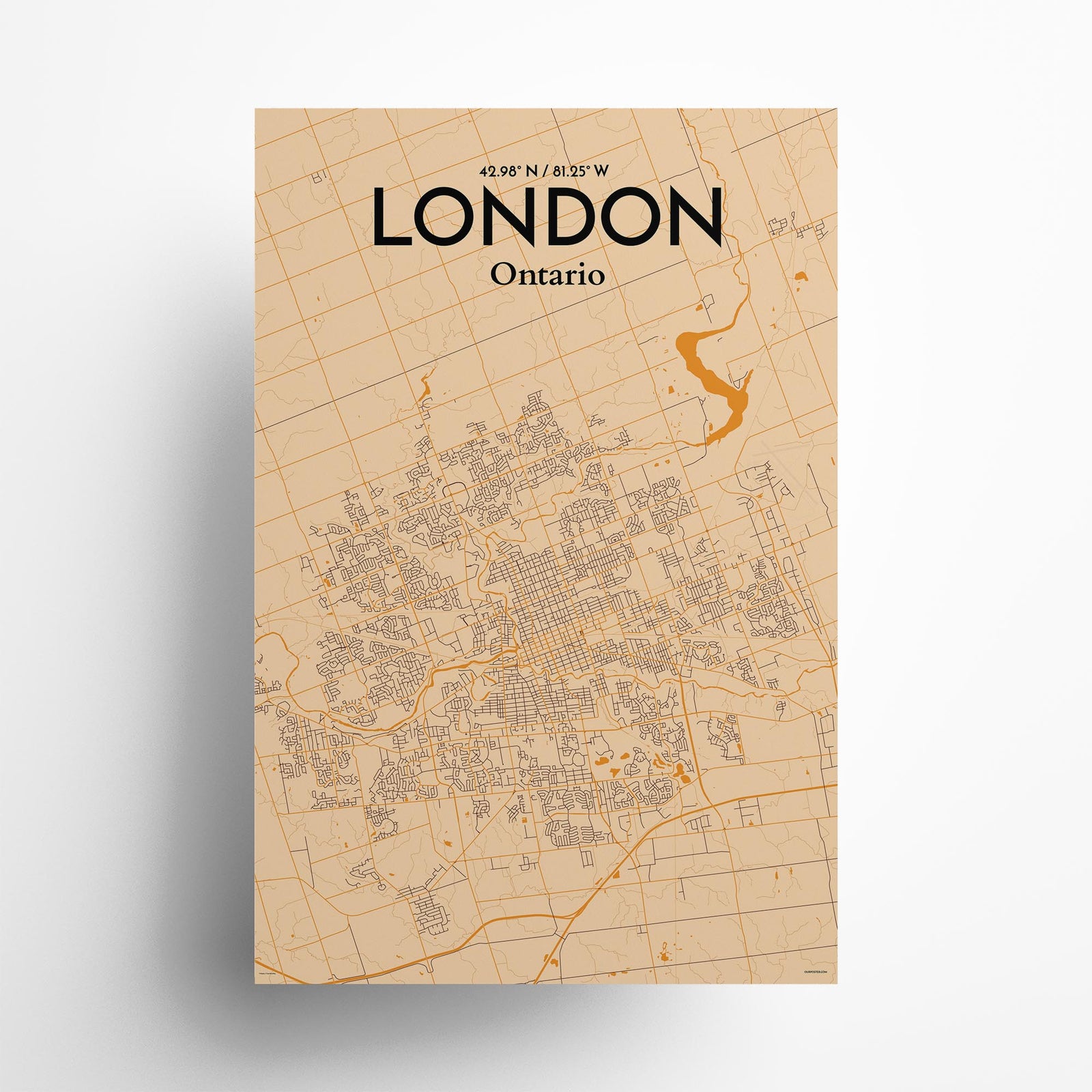 London Ontario City Map Poster