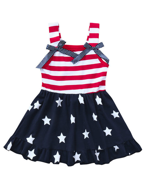 Load image into Gallery viewer, Toddler Baby Girls Dress Star Print 4th Of July
