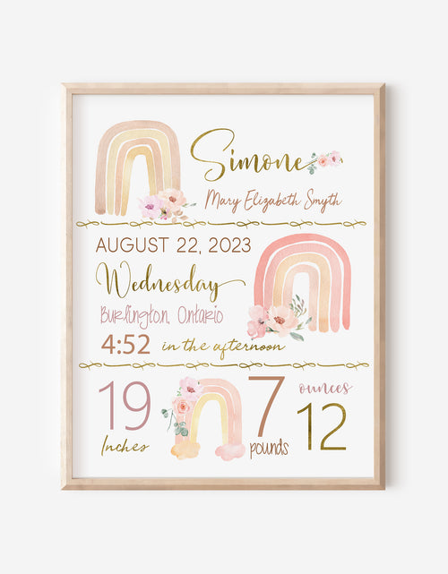 Load image into Gallery viewer, Personalized Baby Gift, Newborn Gift, Rainbow Nursery
