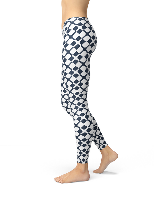 Load image into Gallery viewer, Womens Geometric Blue Tile Leggings
