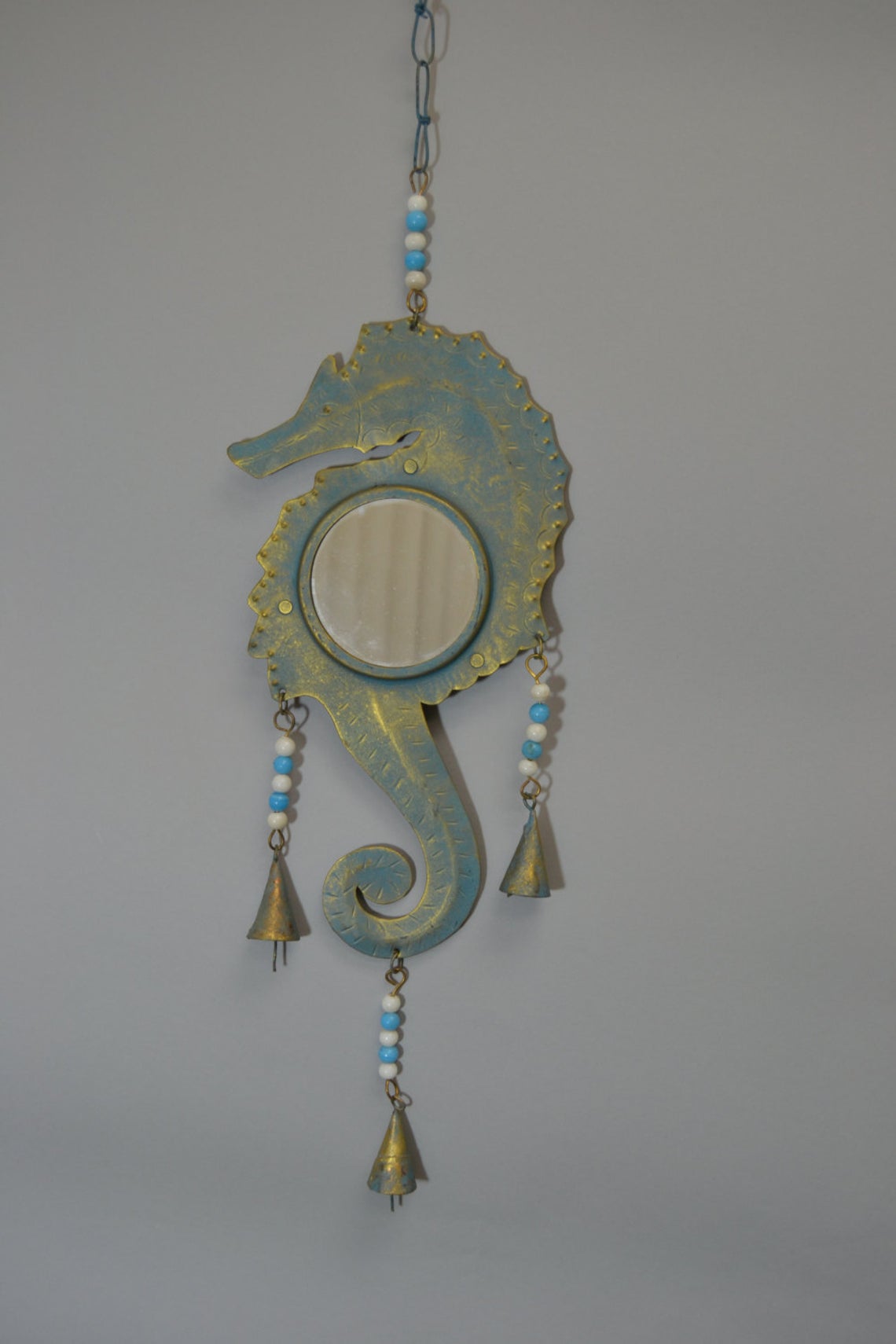 Seahorse Rusty Iron Metal Mirror Wall Hanger