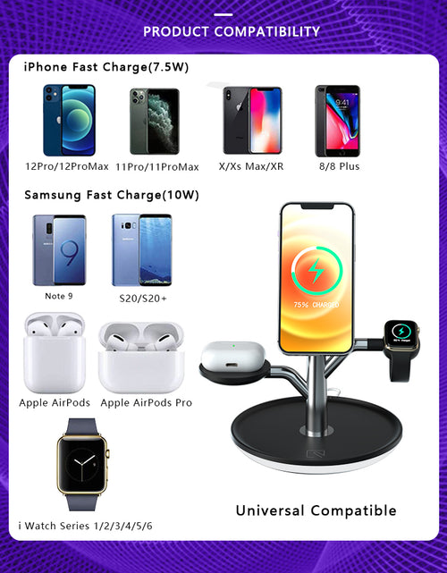 Load image into Gallery viewer, Universal Wireless Charging Stand for Iphone Apple Watch Airpods
