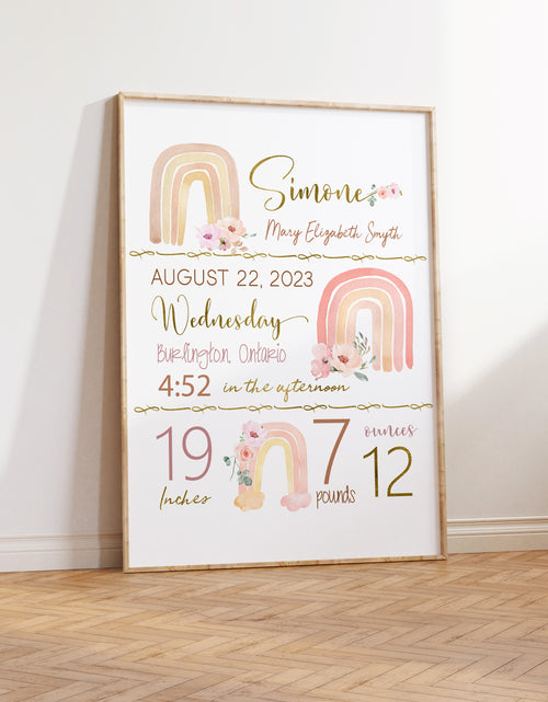 Load image into Gallery viewer, Personalized Baby Gift, Newborn Gift, Rainbow Nursery
