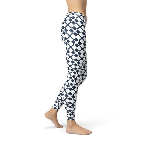 Load image into Gallery viewer, Womens Geometric Blue Tile Leggings
