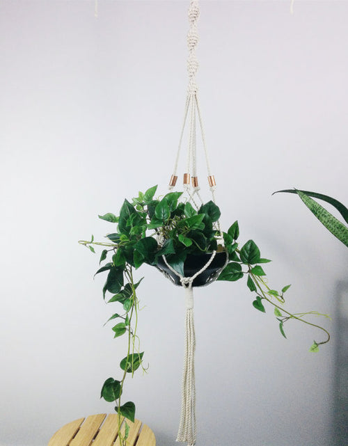 Load image into Gallery viewer, Macrame plant hanger, hanging planter, copper
