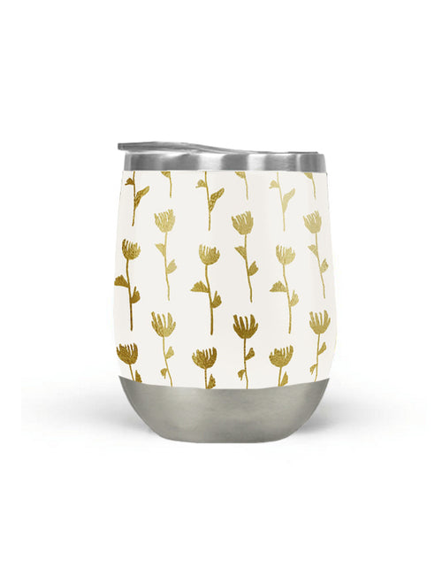 Load image into Gallery viewer, Gold Flower Wine Tumbler
